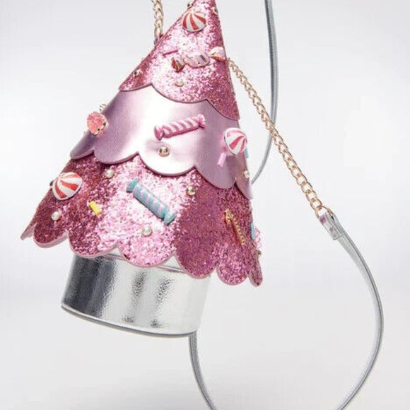 Betsey Johnson Pink Christmas Tree Crossbody - New So Cute  Chr - Picture 6 of 11